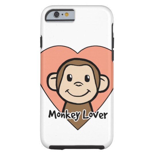 Cute Cartoon Clip Art Smile Monkey Love in Heart Tough iPhone 6