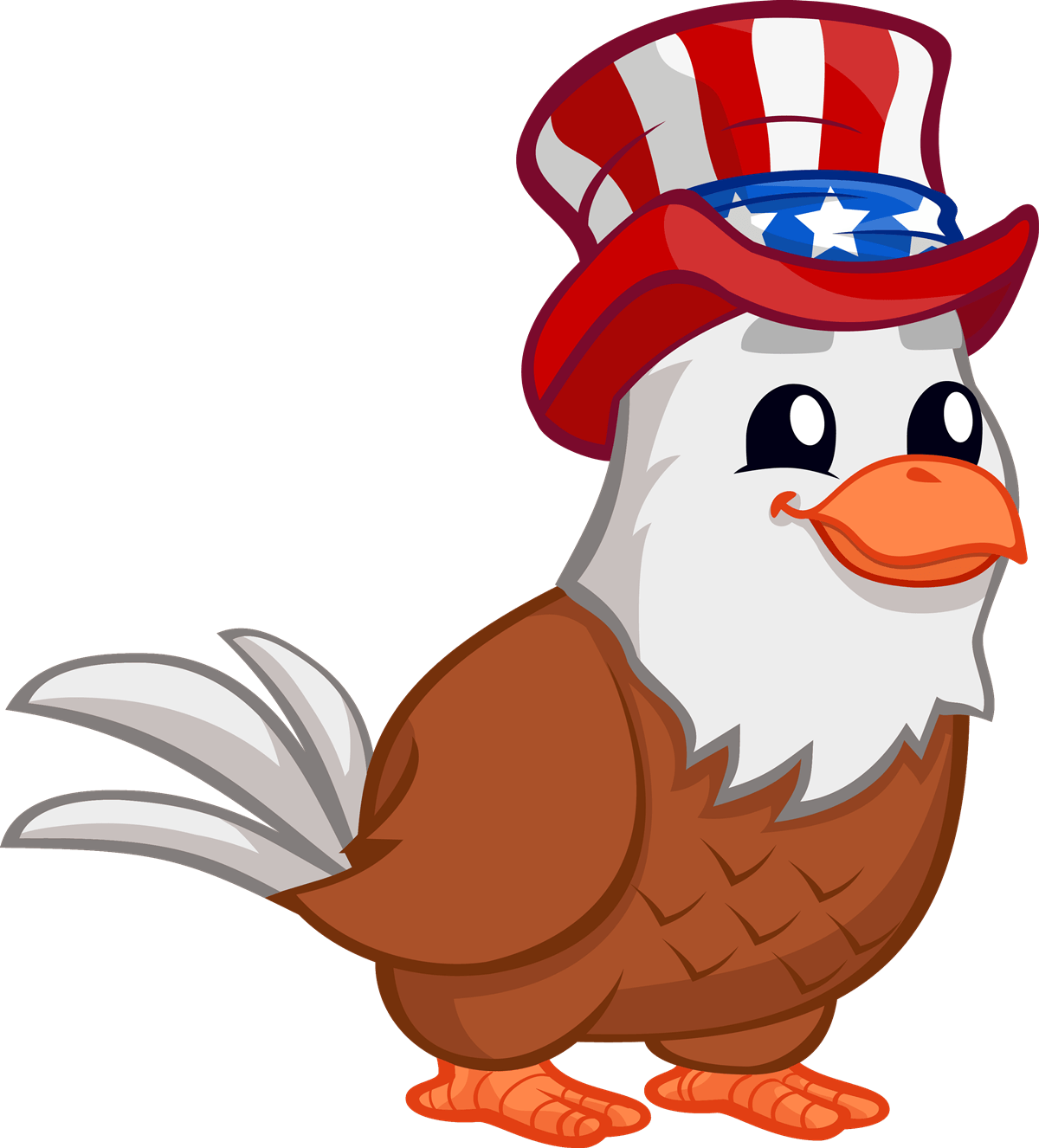 Free Cartoon Eagle Wearing Patriotic Hat Clip Art