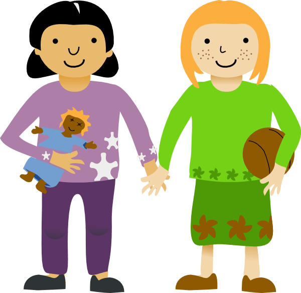 Two Girls Clipart