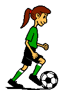 Girl playing soccer clipart