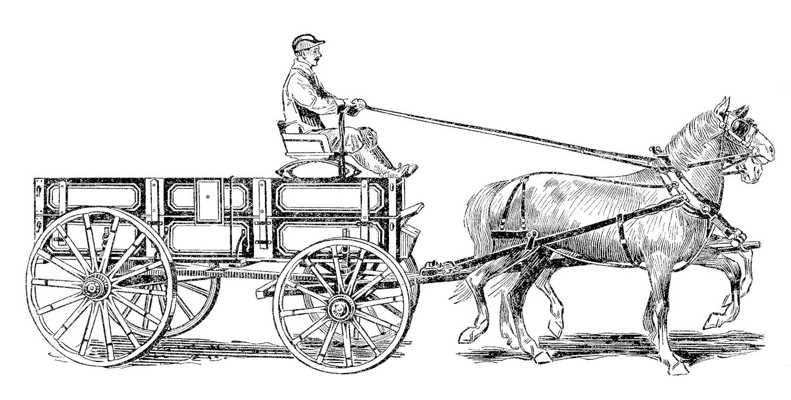Horse And Wagon Clipart