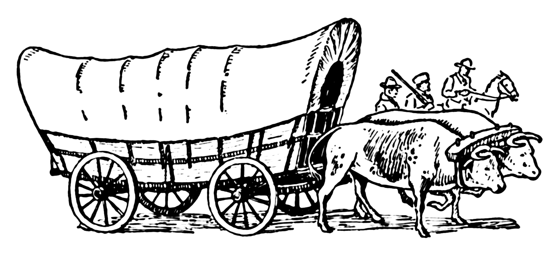 Oregon trail wagons clipart