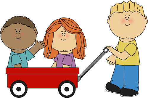 Pulling a wagon clipart