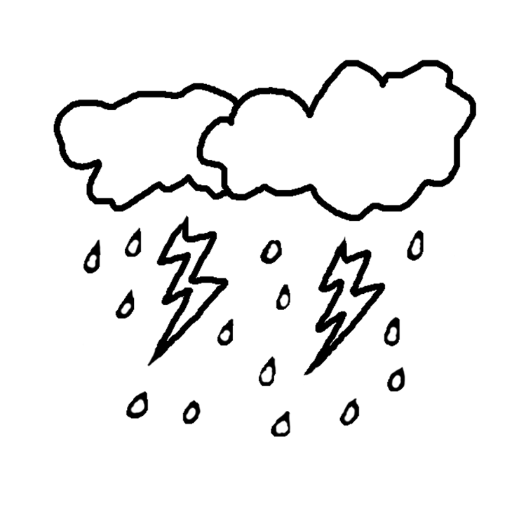Windy Weather Black And White Clipart