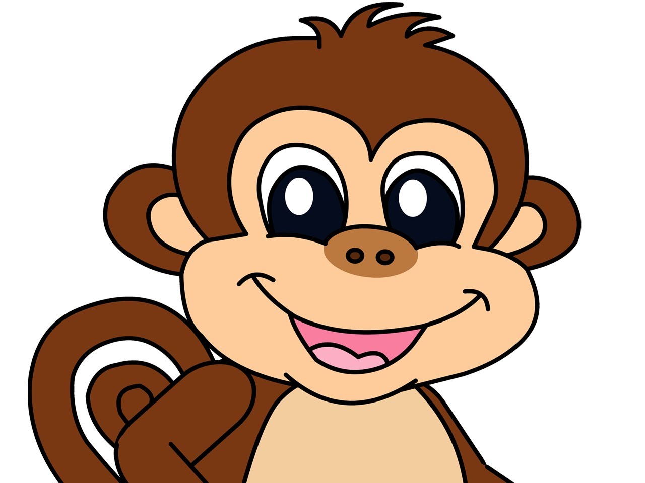 easy monkey cartoon - Clip Art Library