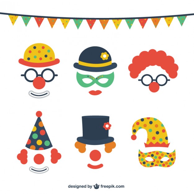 Funny carnival costumes pack Vector
