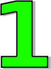 Green number 1 clipart