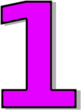 Purple Number 1 Clipart