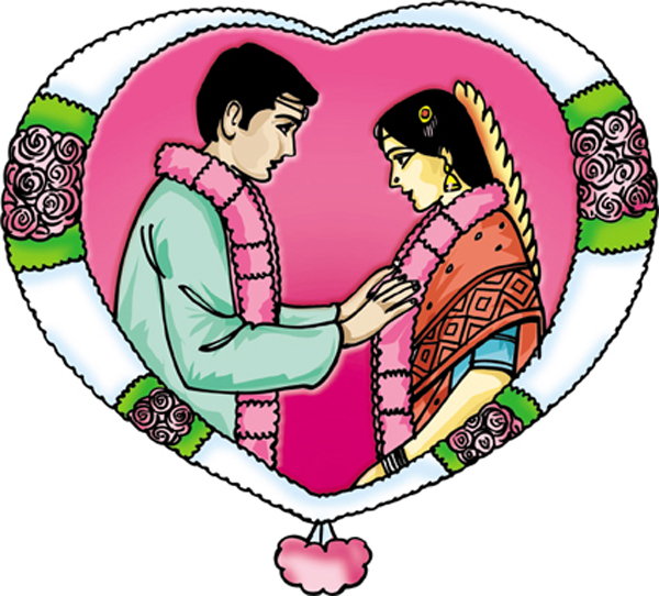 Wedding clipart image colour