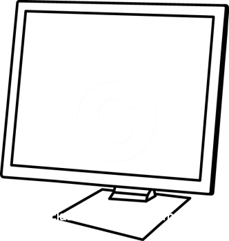 Computer Monitor Clip Art Black And White - Clip Art Library