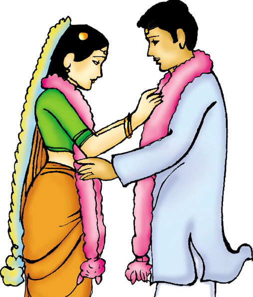 Indian marriage colour clipart