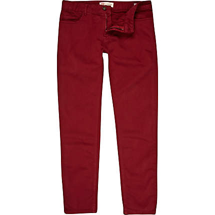 dark red jeans