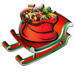 Christmas Clipart: Sleighs and Cars
