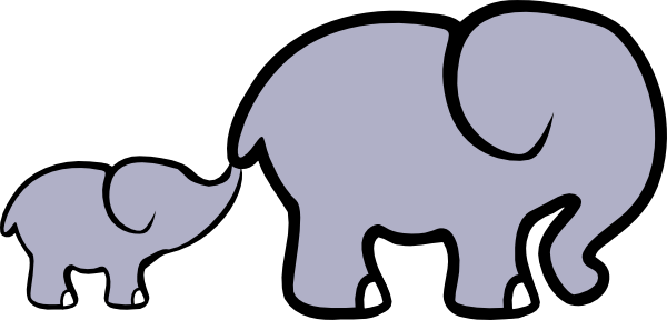 Baby Elephant And Adult Elephant Clip Art 