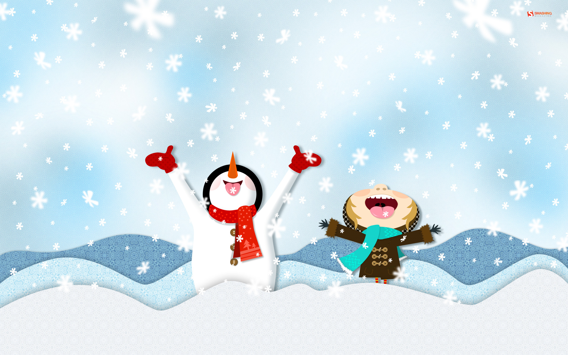 Catching Snowflakes HD Wallpaper