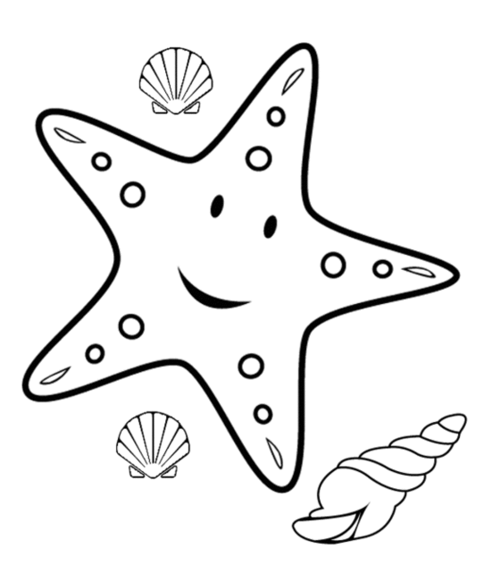 Clipart black and white star fish