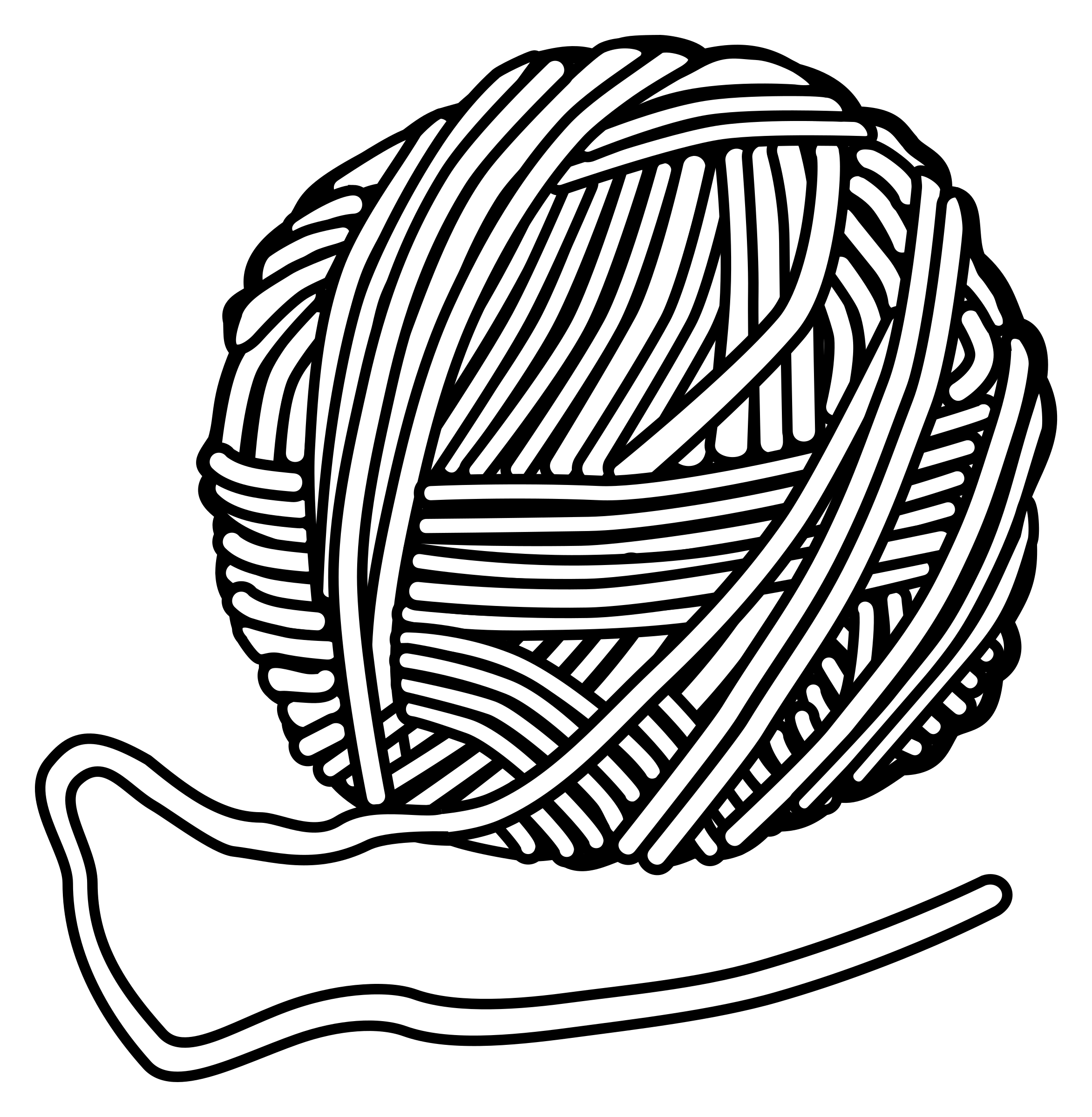 Yarn clipart black and white