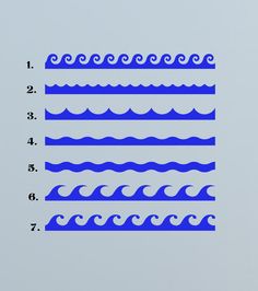 Wave Border Clip Art, Water Border Image, Water ClipArt, PNG + PS