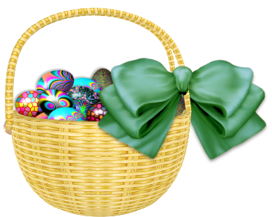 Easter Basket Bunny Free PNG Image 