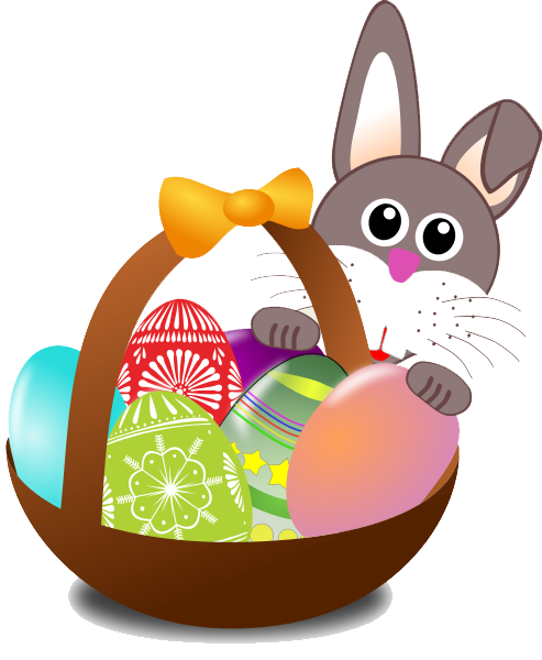 Easter Basket Bunny PNG 