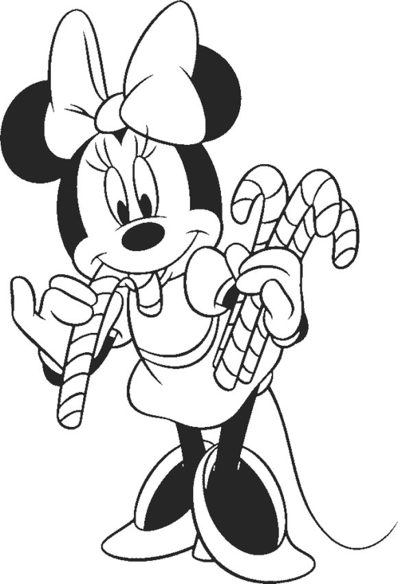 Goofy And Candy Cane Christmas Printable Coloring Pages 