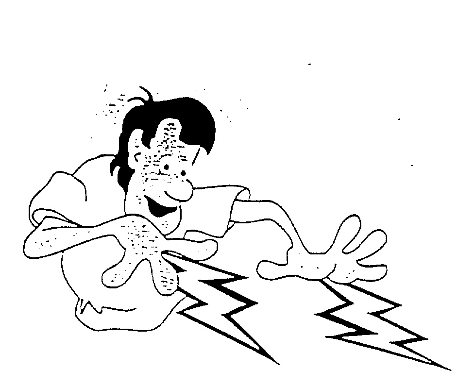 CARTOON PERSON LIGHTNING BOLTS FROM HANDS by Peachtree Auto 
