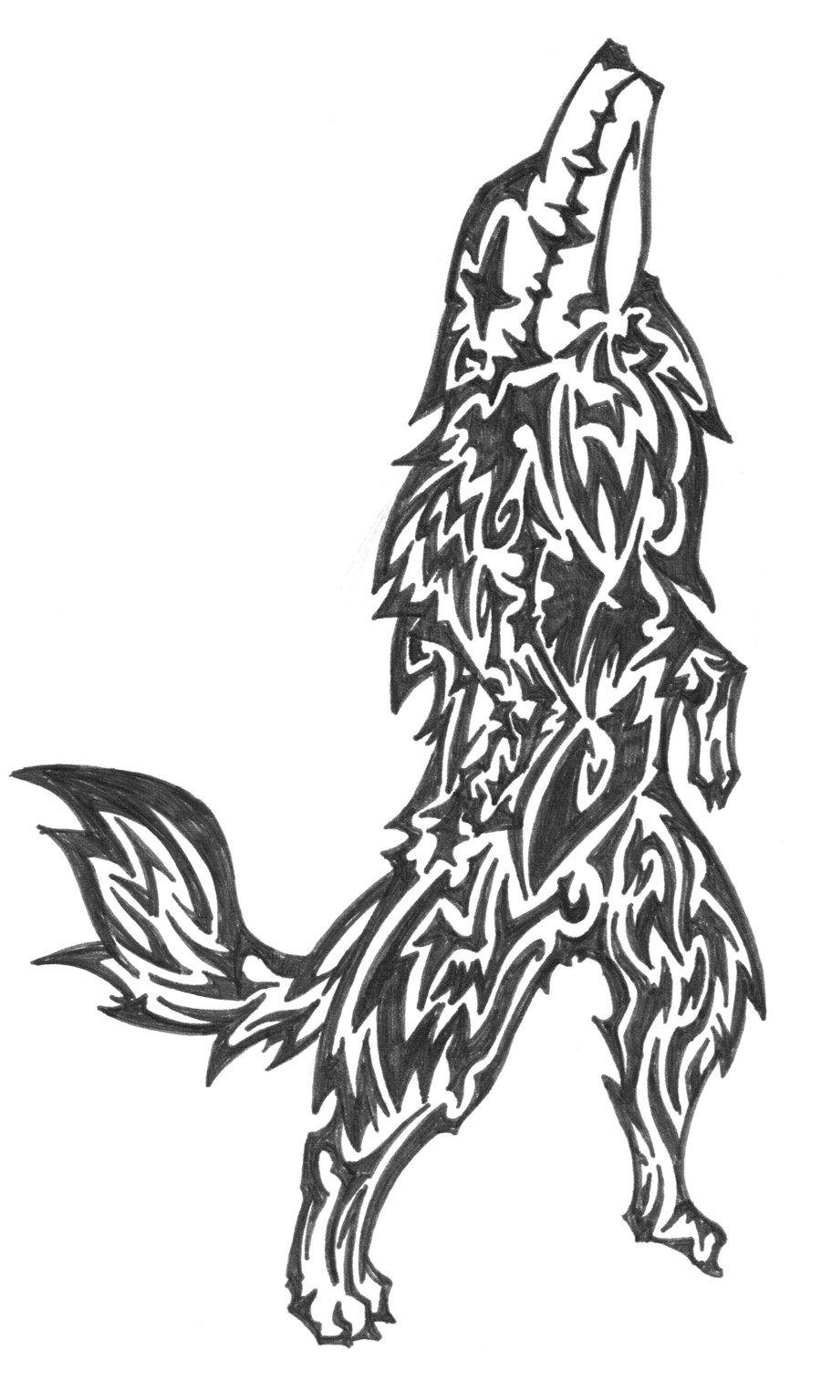 Wolf tattoo design black and white Wolf tattoo design, art, flash 