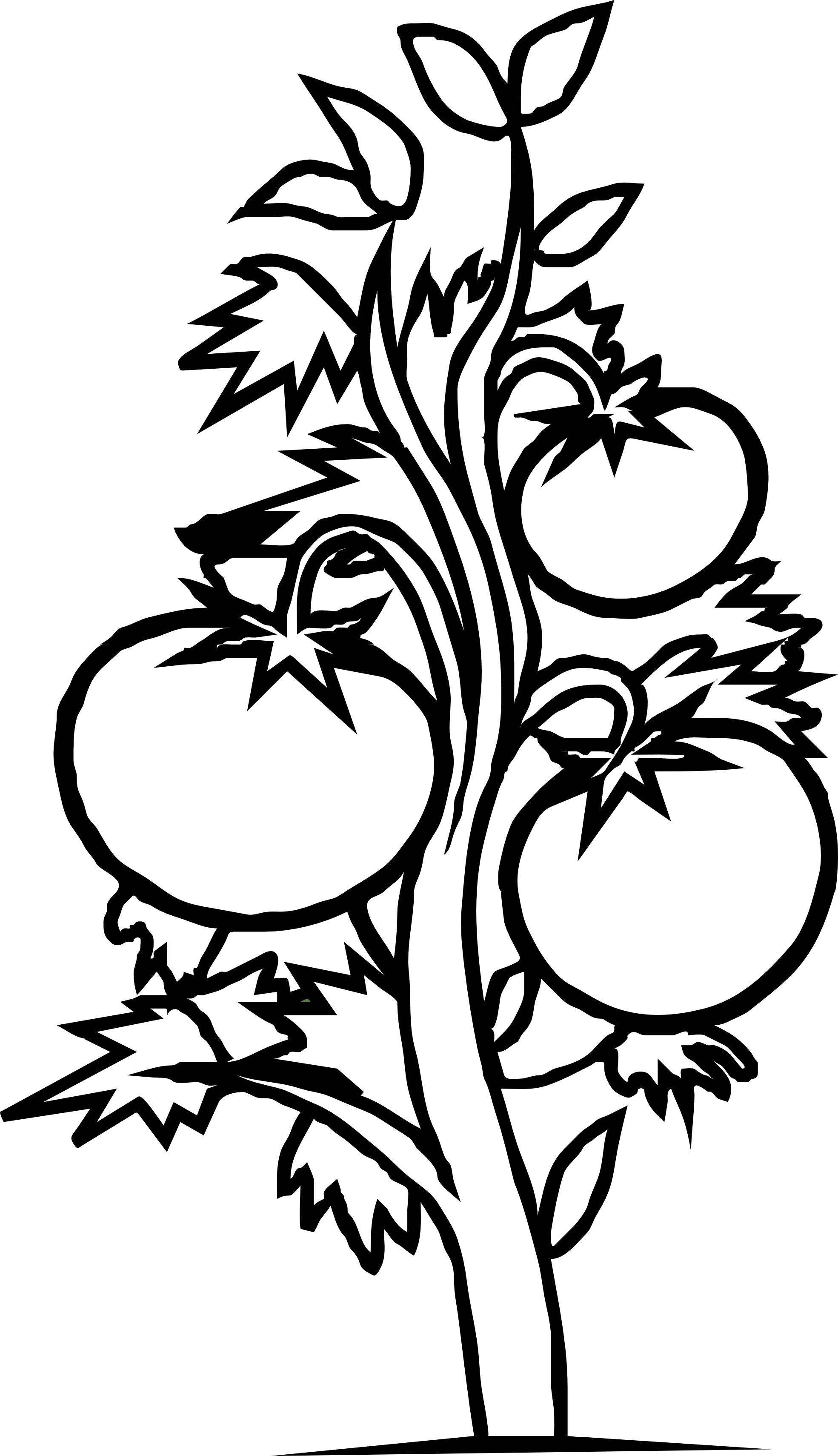 plants and flowers clipart black and white