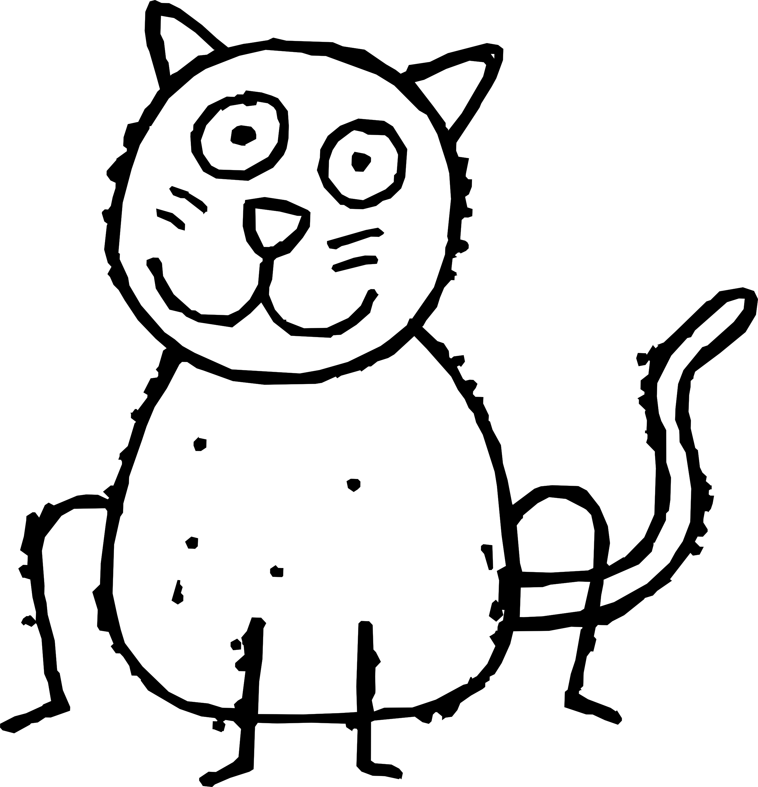 Free Line Art Cat, Download Free Line Art Cat png images, Free ClipArts