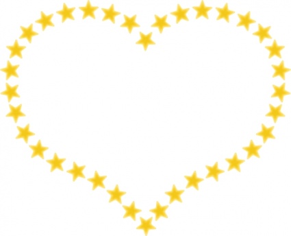 Heart Shaped Border With Yellow Stars clip art - Download free 