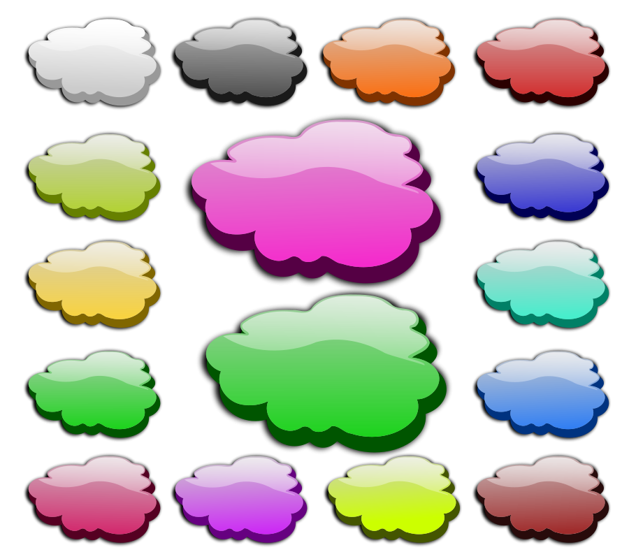 3D Clouds medium 600pixel clipart, vector clip art