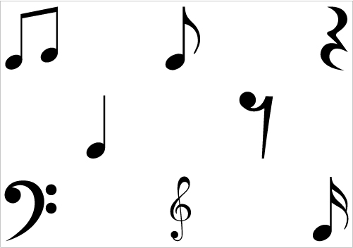 Music Notes Symbols Silhouette Musical Notes ClipartSilhouette 