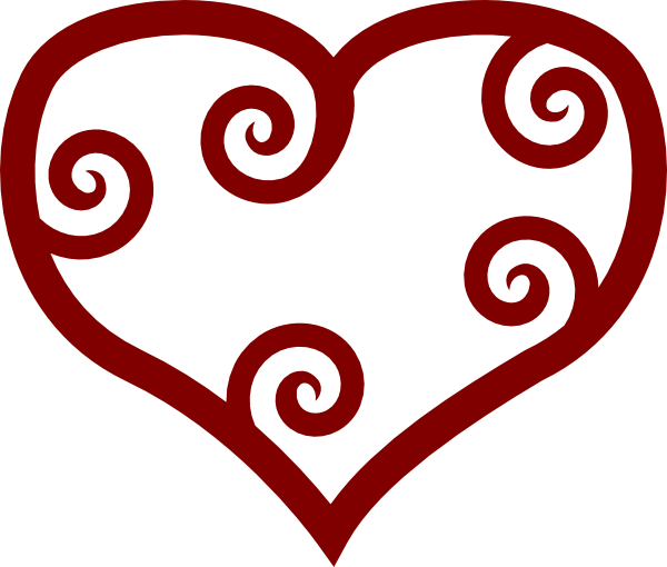 Valentine Red Maori Heart clip art Free Vector 