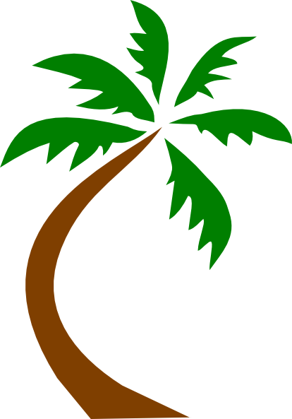Palm Tree Curved Clip Art clip art - vector clip art online 