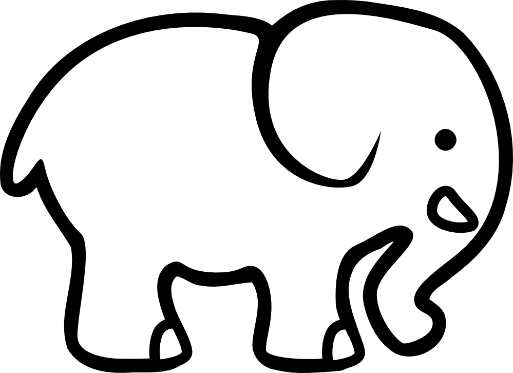 d elephant lemmling black white SVG 