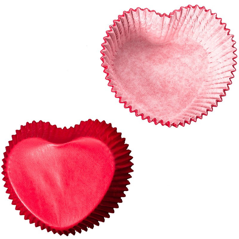 YOL10004 Red Heart Shaped Cupcake Cases - Yolli