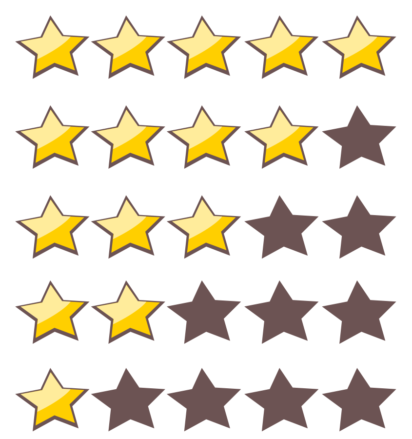 5 Star Rating System Clipart, vector clip art online, royalty free 