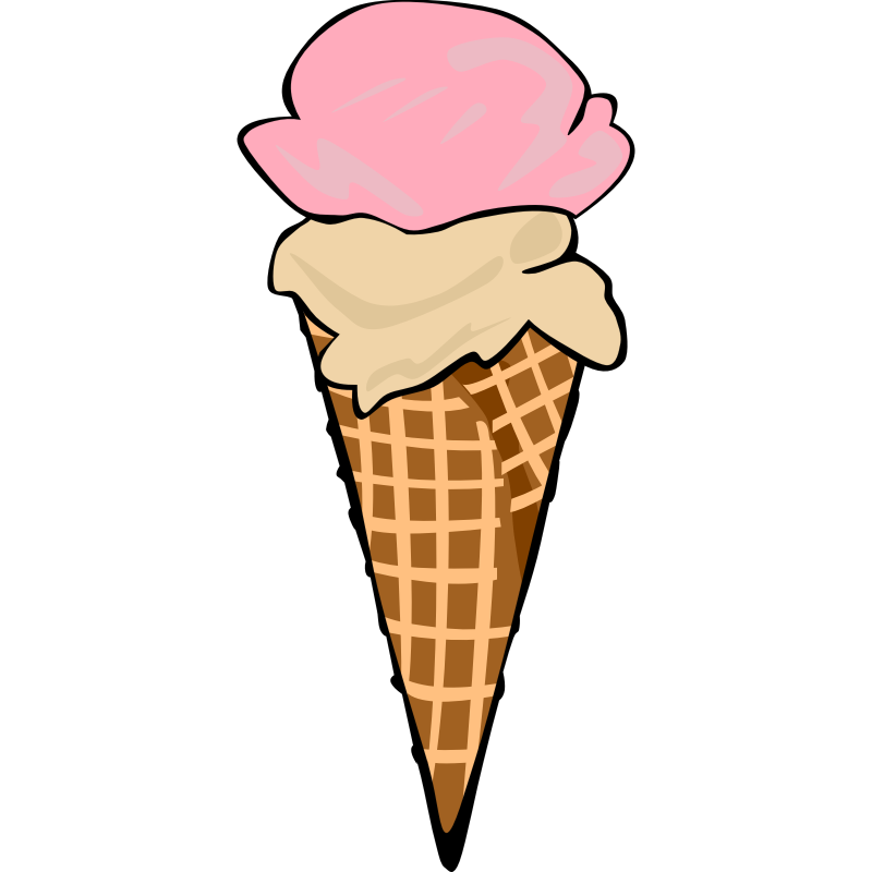 Clipart - Fast Food, Desserts, Ice Cream Cones, Waffle, Double