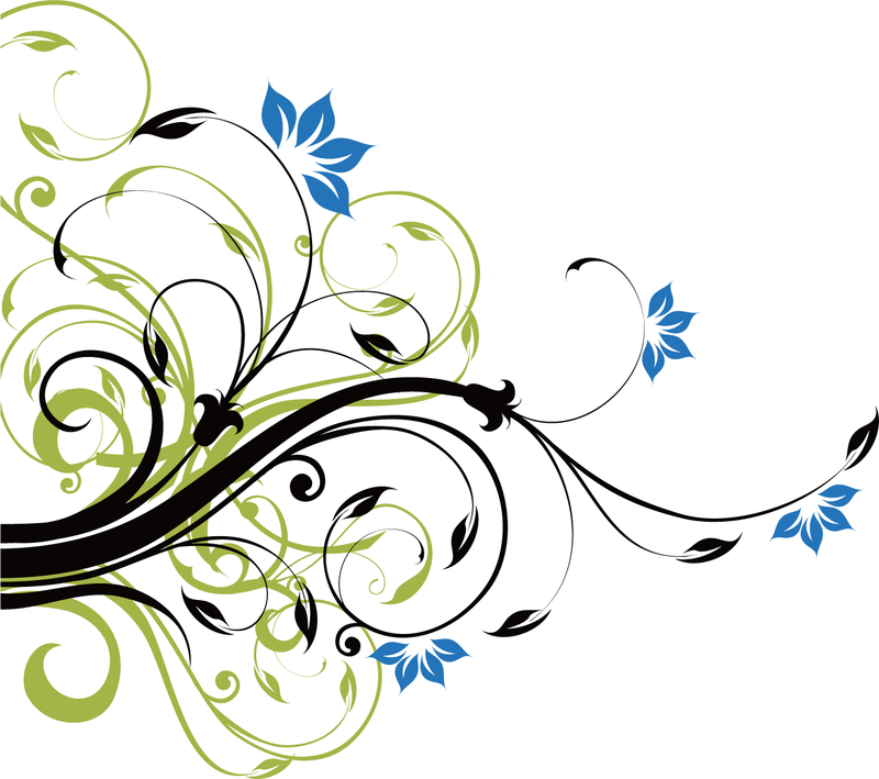 Swirl Floral Decoration - Free Vector Download | Qvectors.