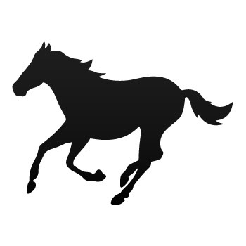Decal Sticker Horse Mustang Silhouette Jumping Wild West Running 