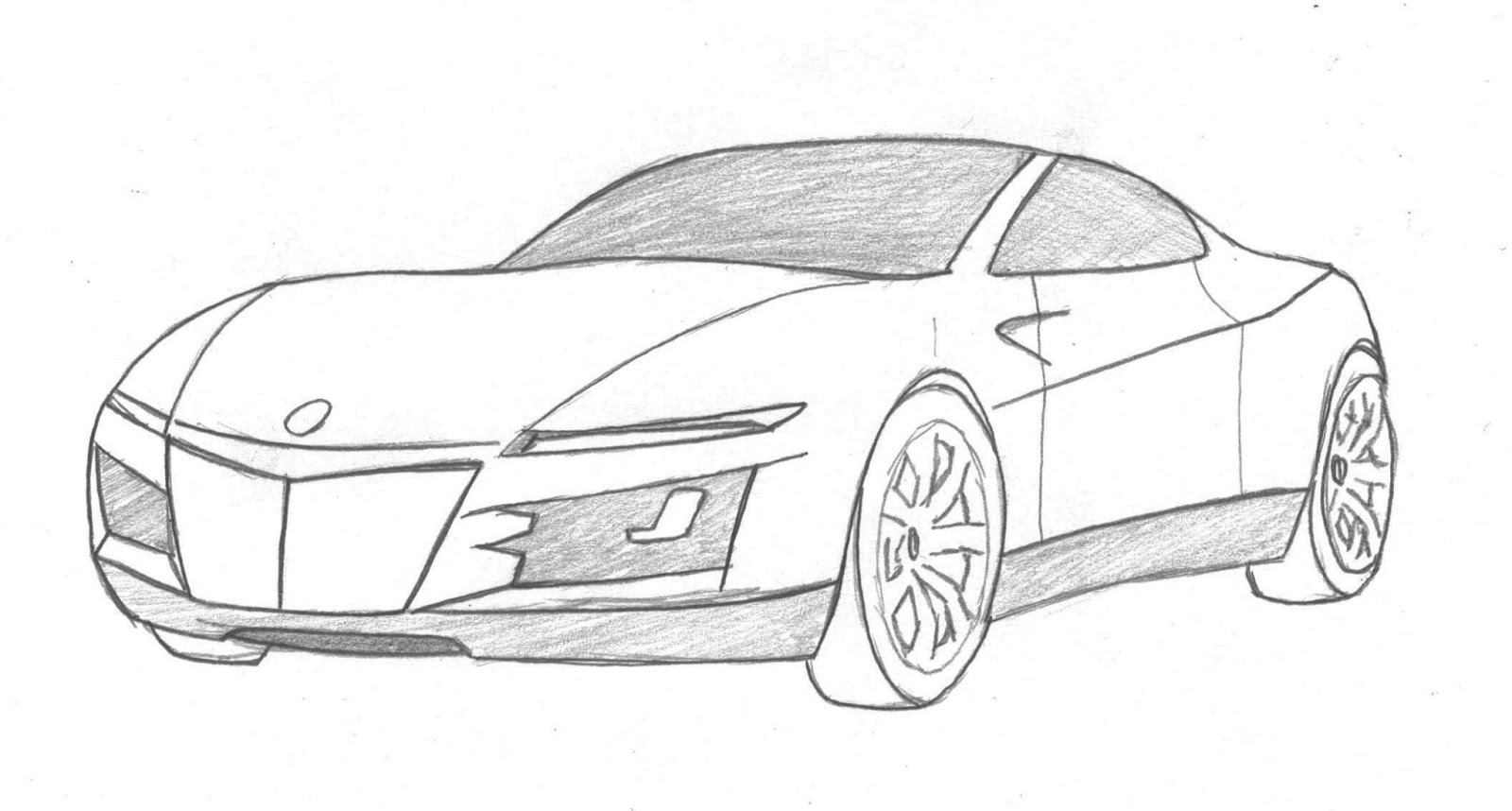 easy car pencil sketch drawing - Clip Art Library