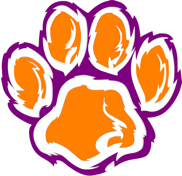 Tiger Paw White Orange Purple clip art - vector clip art online 