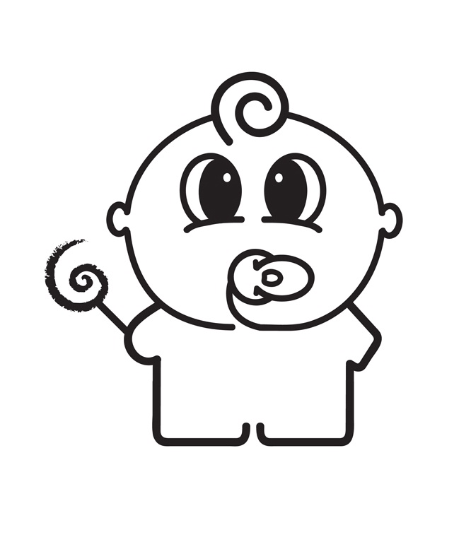 Free Baby Cartoon Black And White, Download Free Baby Cartoon Black And  White png images, Free ClipArts on Clipart Library