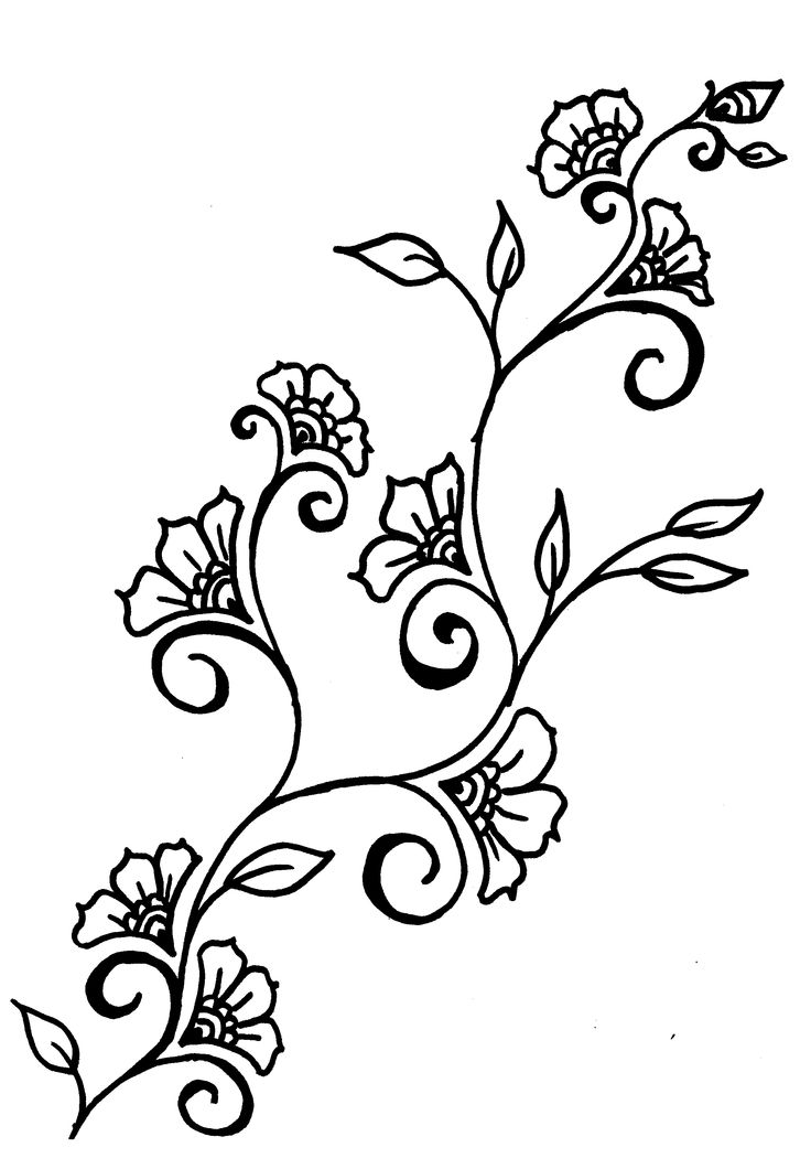 flower vine line drawing - Google Search | Embroidery Designs | Pinte…