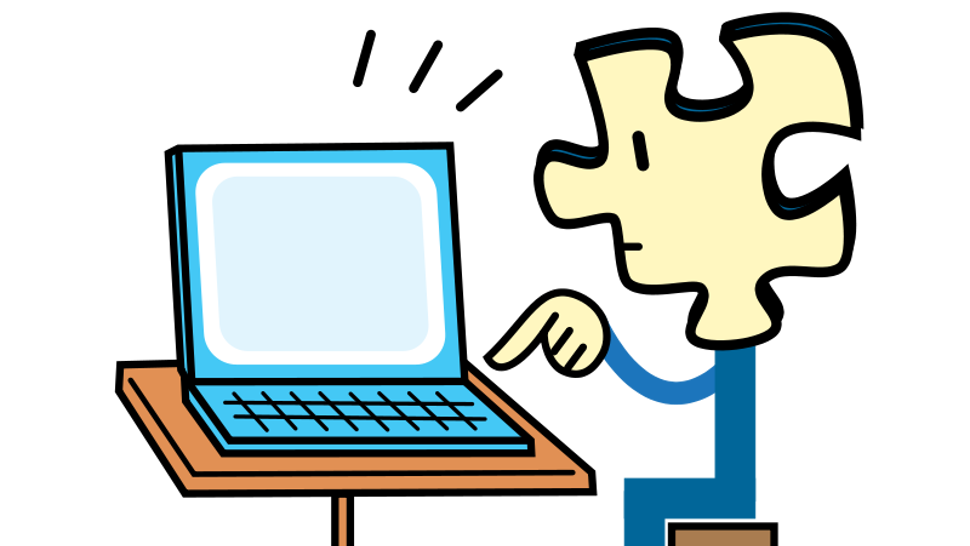 working on computer clipart