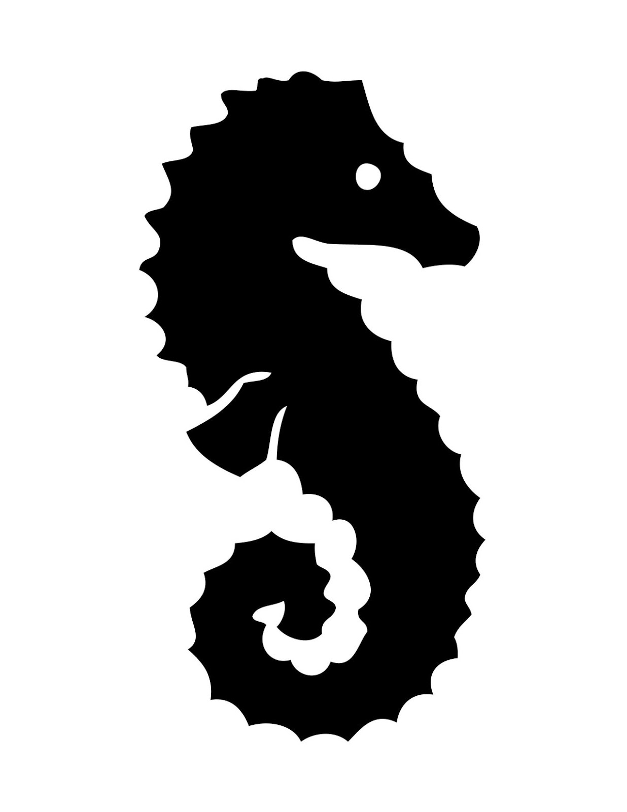 Transfer Printable - Seahorse Silhouettes - The Graphics Fairy