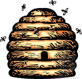 Free Cartoon Honey Bee Hive, Download Free Cartoon Honey Bee Hive png