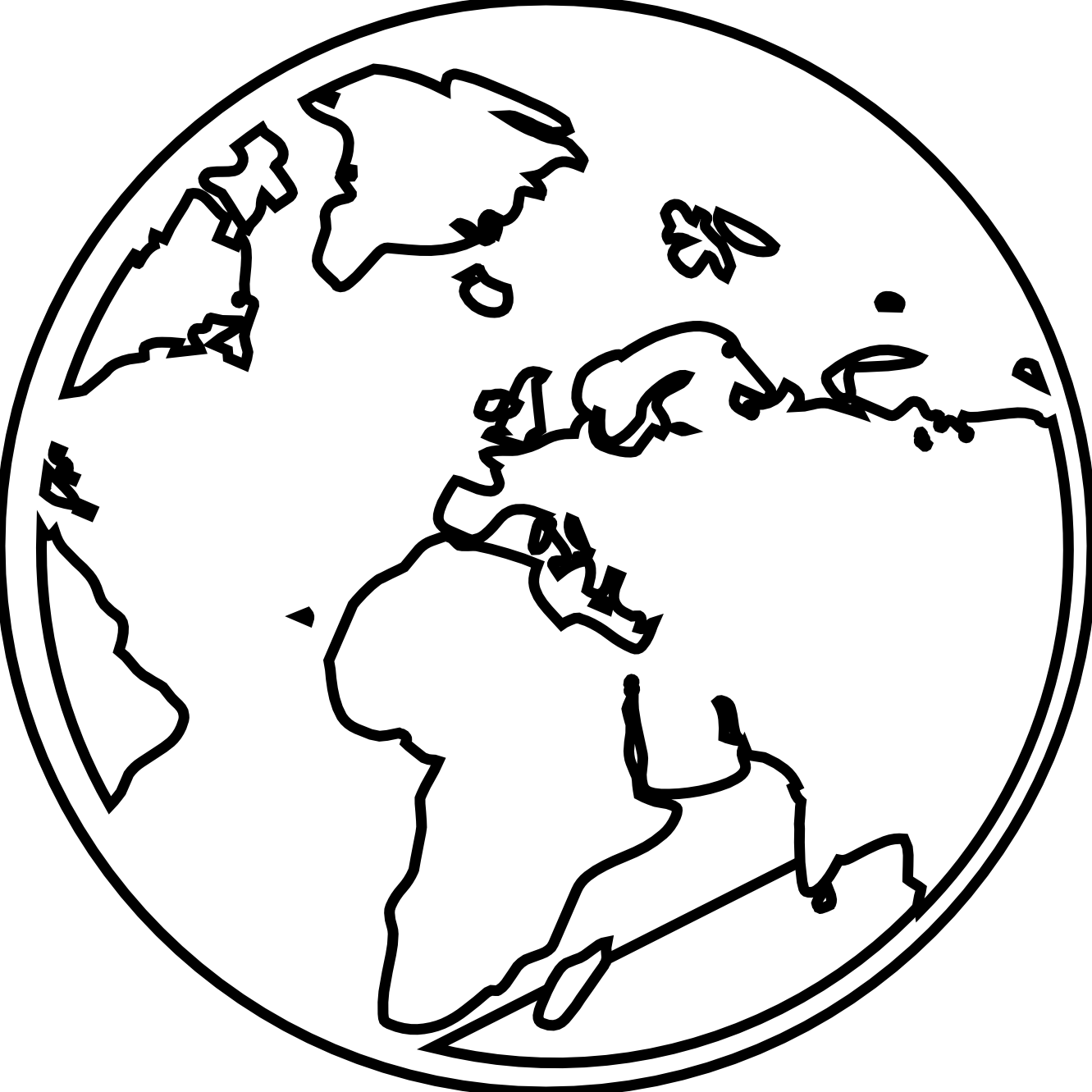 rg 1 24 earth globe black white line art tattoo  - Clipart library 