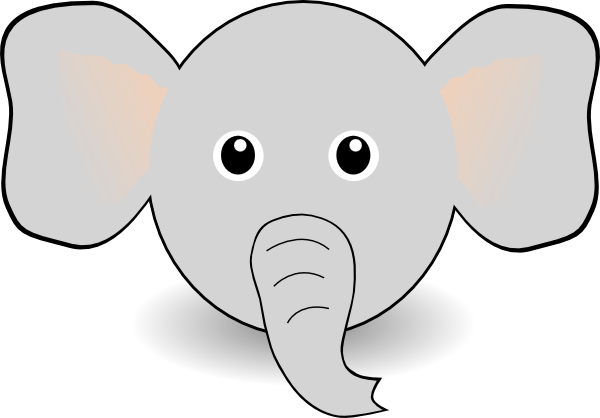 Funny Elephant Face Cartoon clip art - vector clip art online 