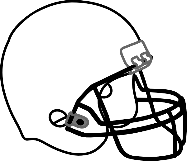 Football Helmet White Black clip art - vector clip art online 